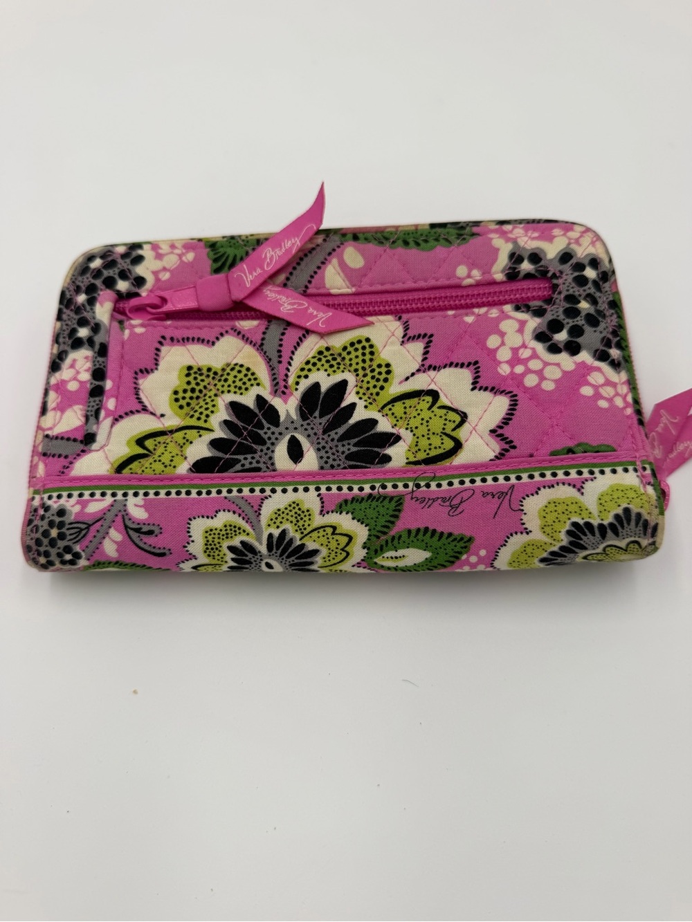 Vera Bradley Lilli Bell Turn Lock Wallet Pink Floral Quilted Organizer Retired